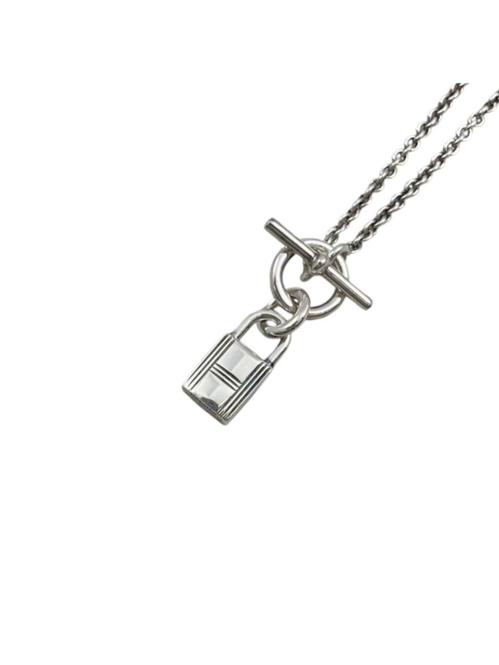 Hermes Necklace Amulet Kelly Cadena Pendant 00 Silver